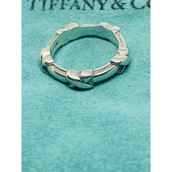 Tiffany & Co. Sterling Silver Signature X Stacking Ring Band Size 6.25 Retired - Picture 4 of 6